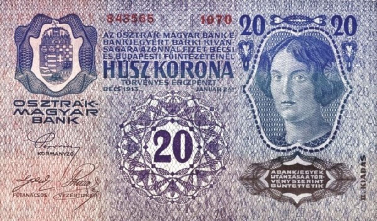 Back of Austria p45: 20 Kroner from 1920