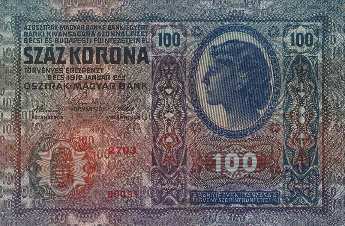 Back of Austria p47: 100 Kroner from 1920