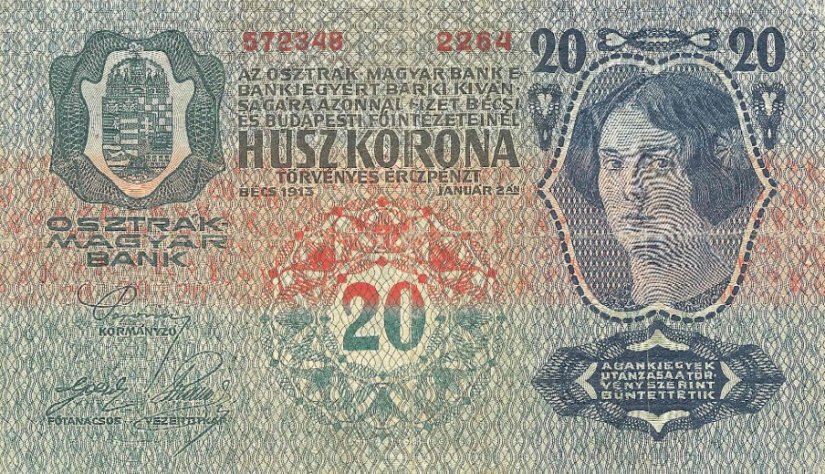 Back of Austria p52: 20 Kroner from 1919