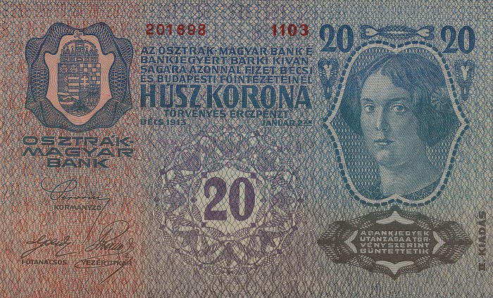 Back of Austria p53a: 20 Kroner from 1919