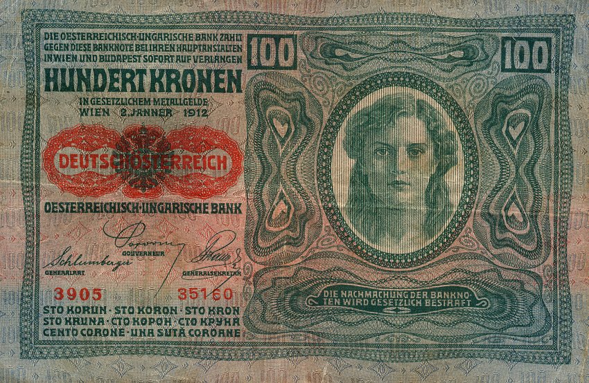 Front of Austria p56: 100 Kroner from 1919