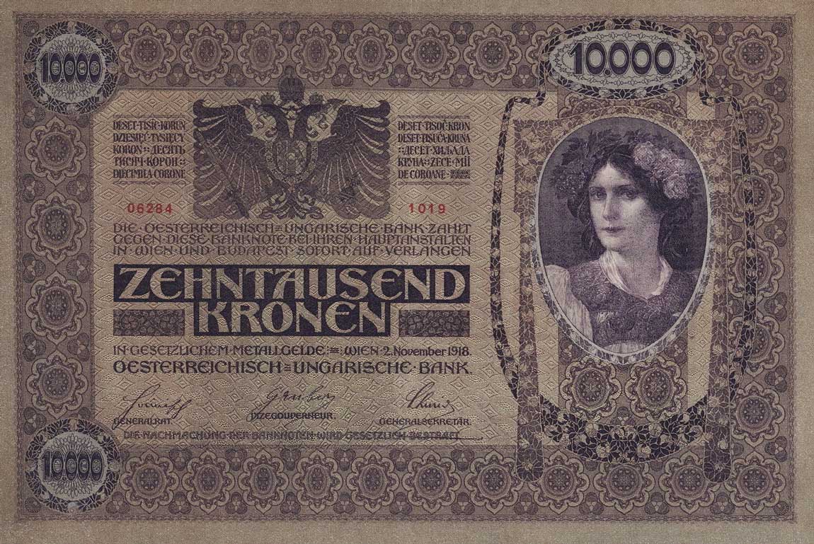 Back of Austria p64: 10000 Kroner from 1919