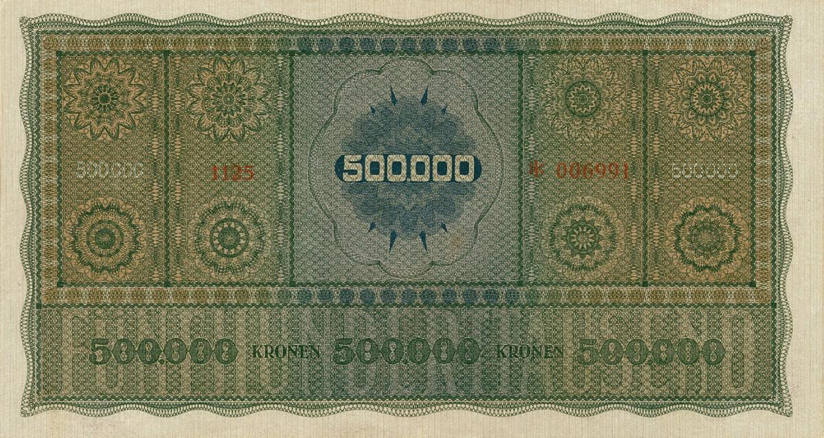 Back of Austria p84a: 500000 Kroner from 1922