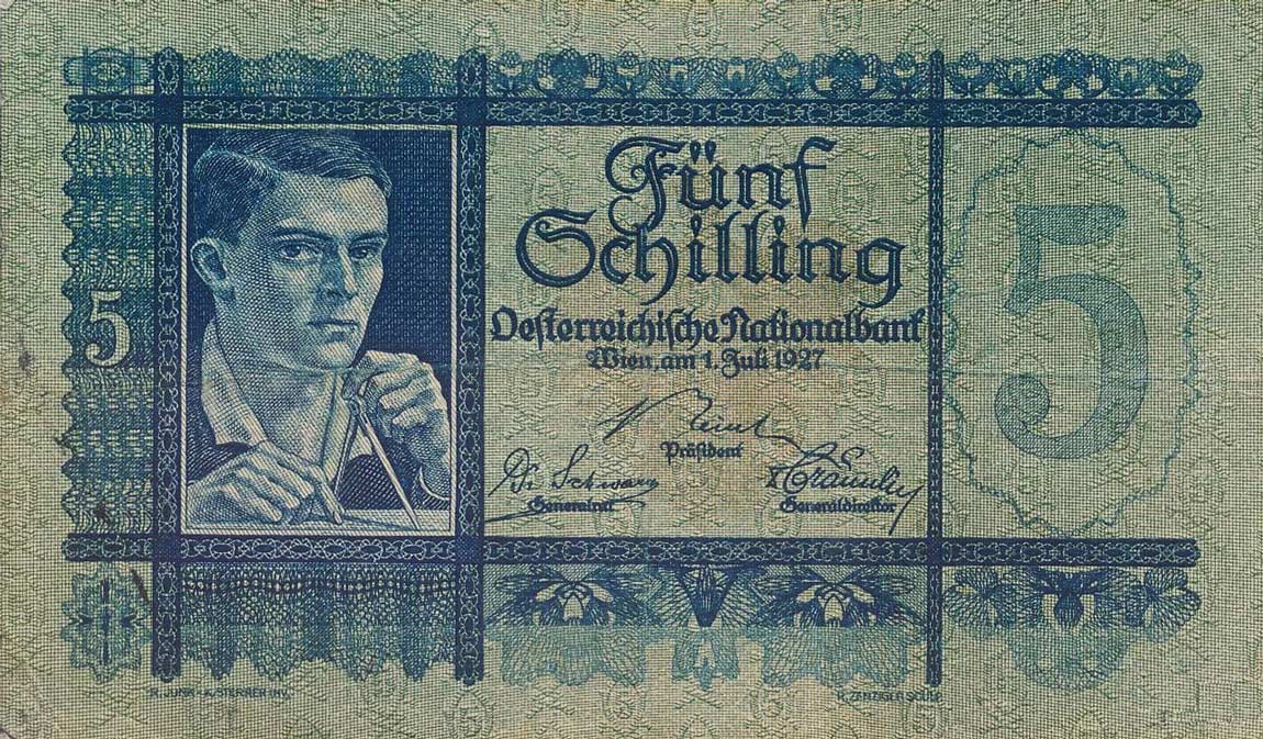 Front of Austria p93: 5 Schilling from 1927