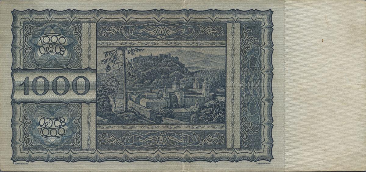 Back of Austria p98a: 1000 Schilling from 1930
