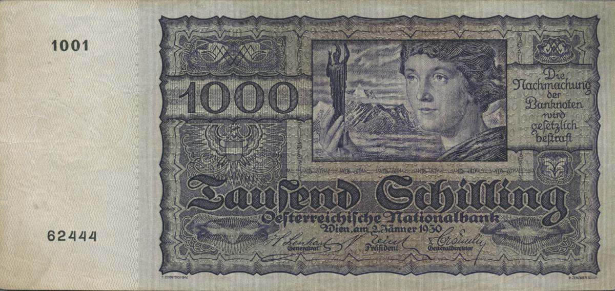 Front of Austria p98a: 1000 Schilling from 1930