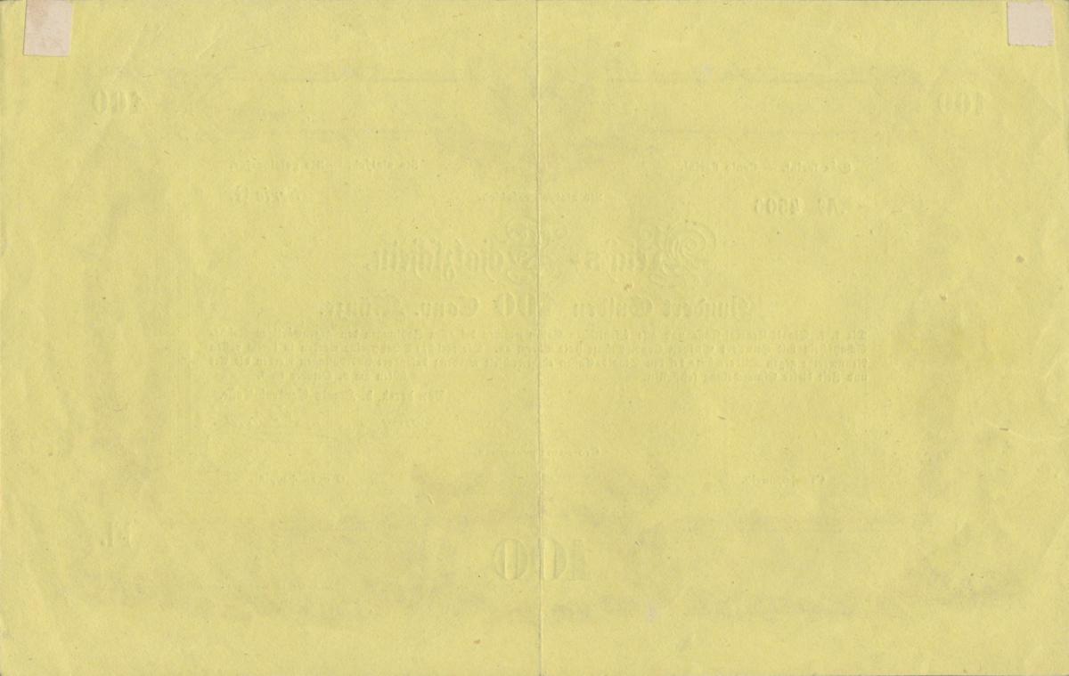 Back of Austria pA147a: 100 Gulden from 1853