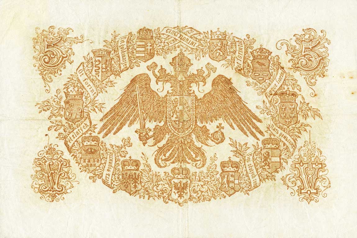 Back of Austria pA151b: 5 Gulden from 1866