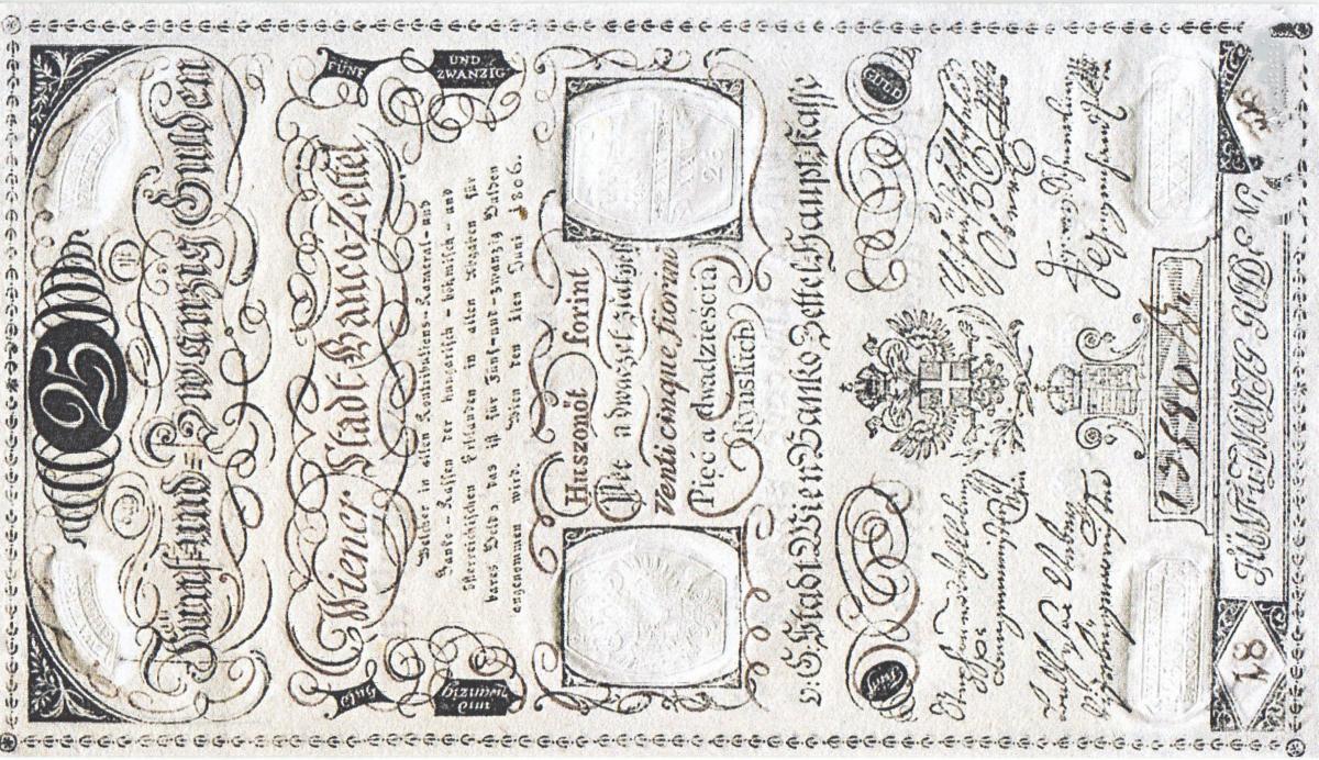 Front of Austria pA40a: 25 Gulden from 1806