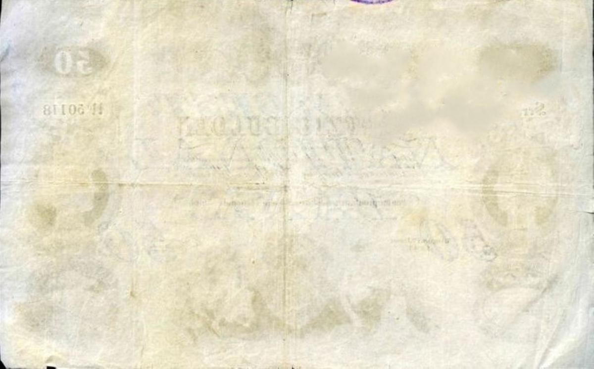 Back of Austria pA72a: 50 Gulden from 1841