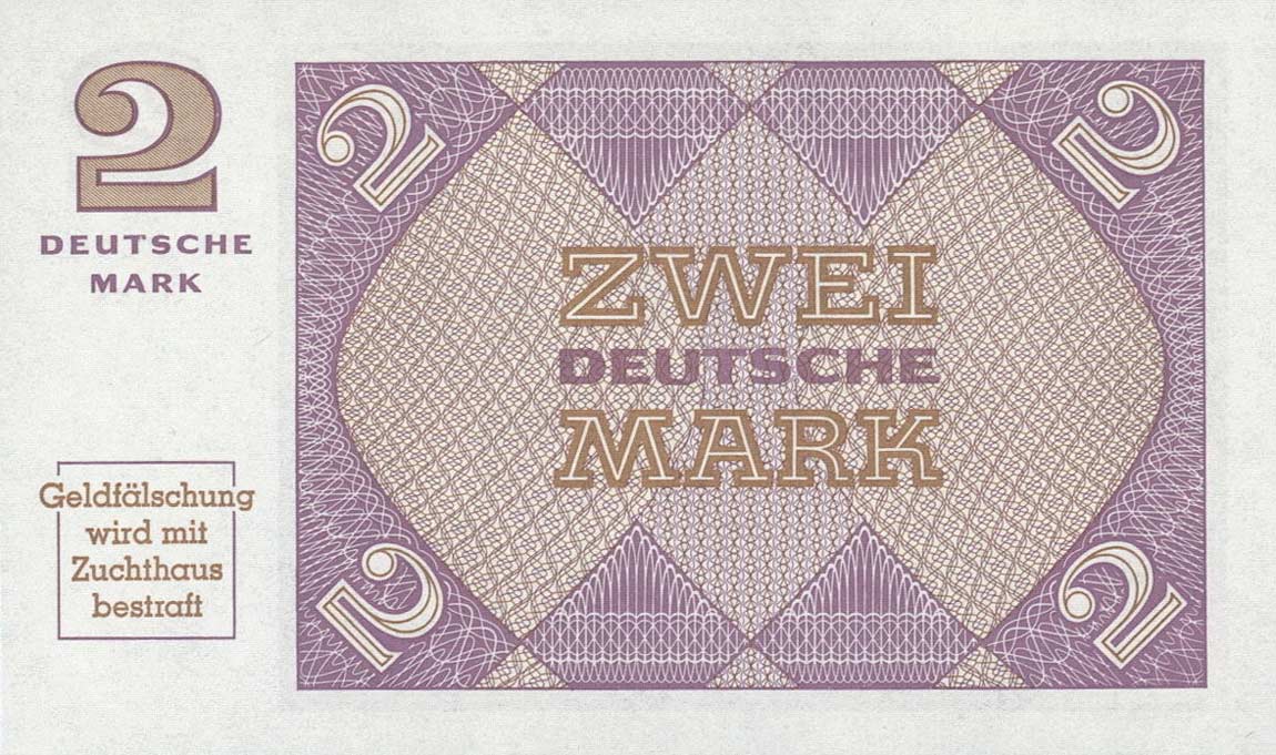 Back of German Federal Republic p29: 2 Deutsche Mark from 1967