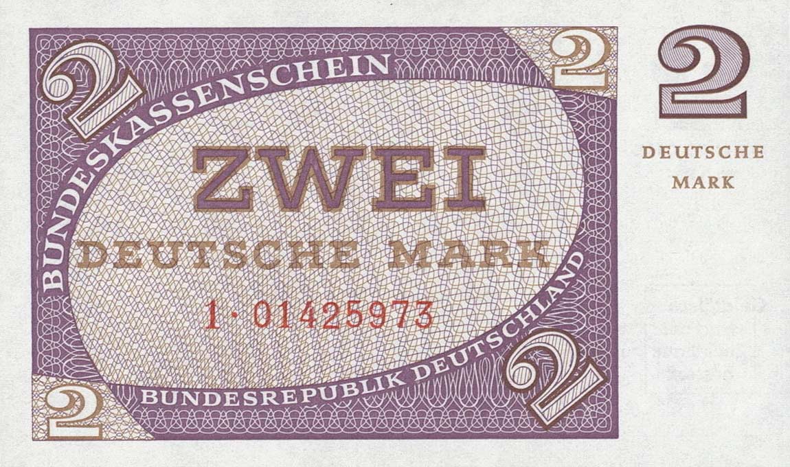 Front of German Federal Republic p29: 2 Deutsche Mark from 1967