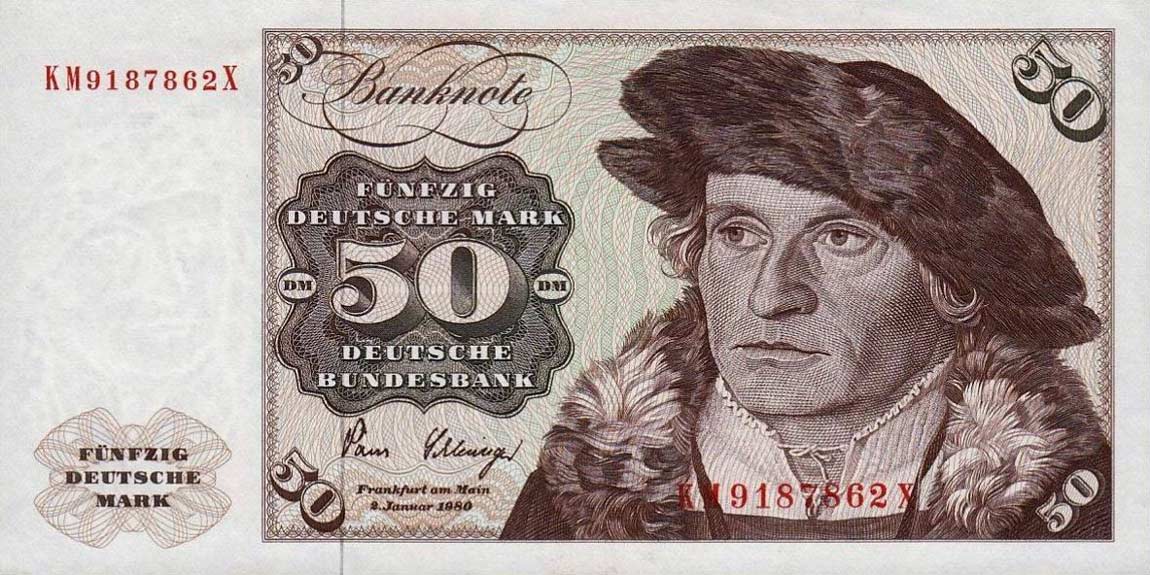 Front of German Federal Republic p33d: 50 Deutsche Mark from 1980