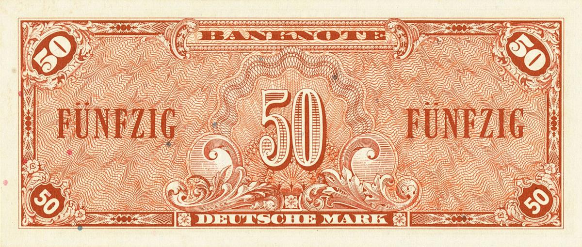 Back of German Federal Republic p10a: 50 Deutsche Mark from 1948