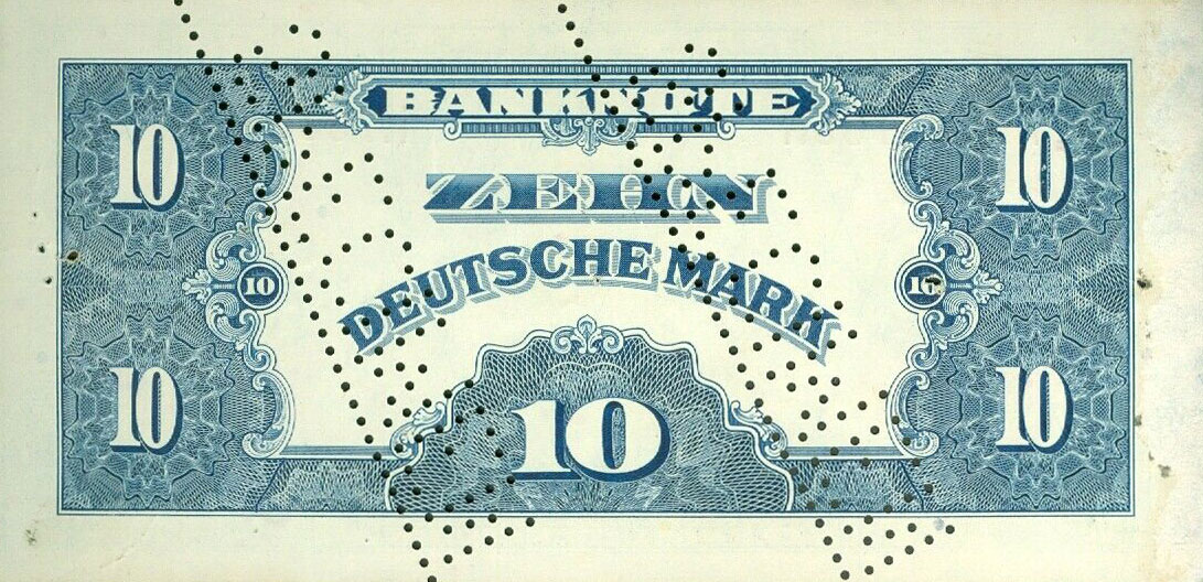 Back of German Federal Republic p5s1: 10 Deutsche Mark from 1948