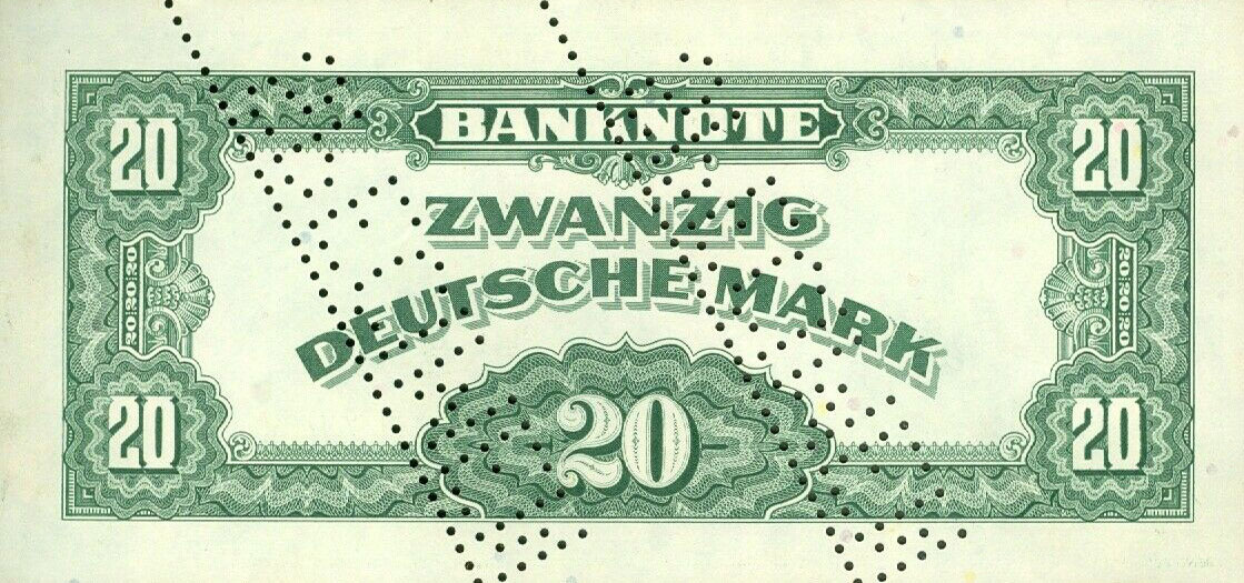 Back of German Federal Republic p6s1: 20 Deutsche Mark from 1948