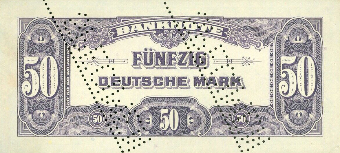 Back of German Federal Republic p7s2: 50 Deutsche Mark from 1948