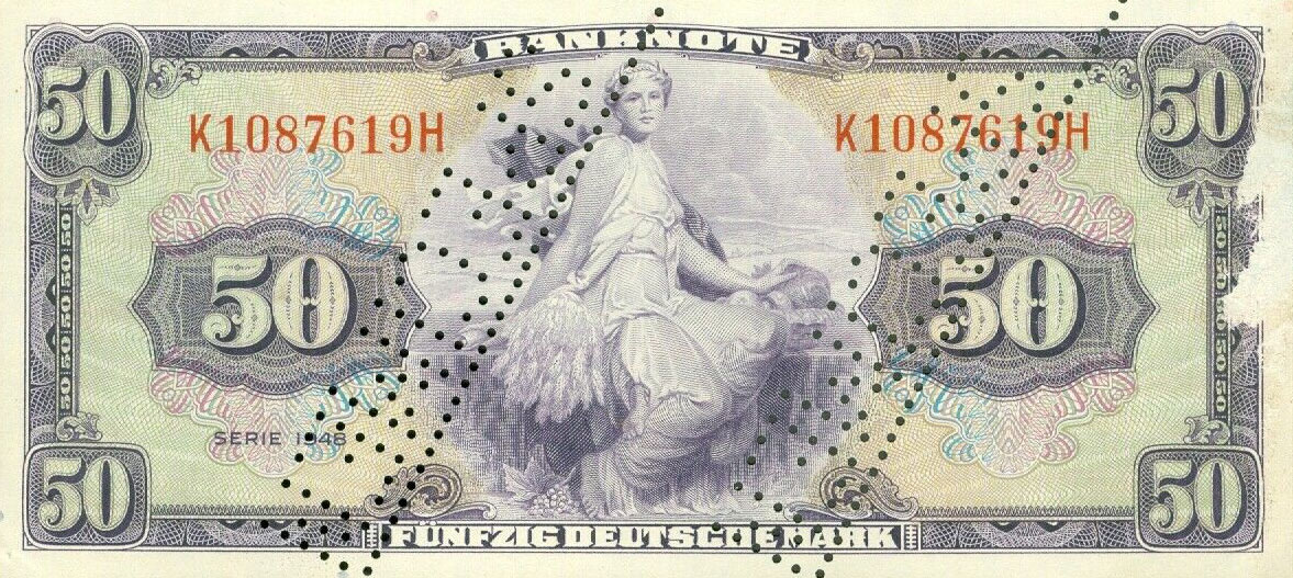 Front of German Federal Republic p7s2: 50 Deutsche Mark from 1948