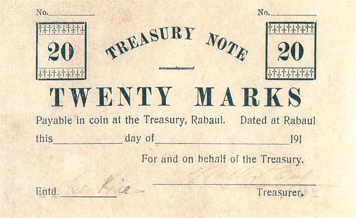 Front of German New Guinea p3a: 20 Mark from 1914