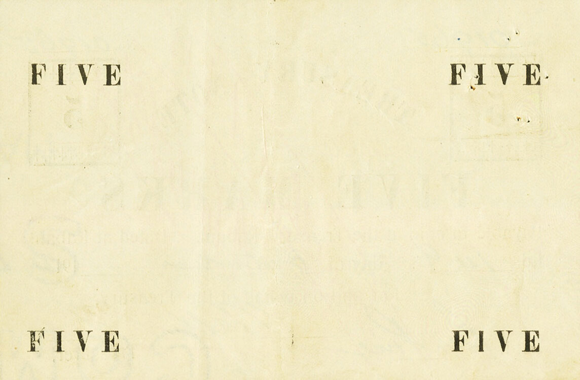 Back of German New Guinea p1b: 5 Mark from 1915