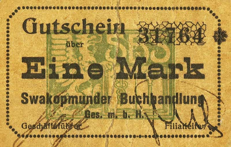 Front of German South West Africa p12: 1 Mark from 1916
