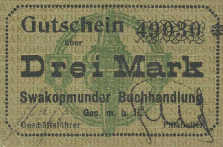 Front of German South West Africa p17: 3 Mark from 1916
