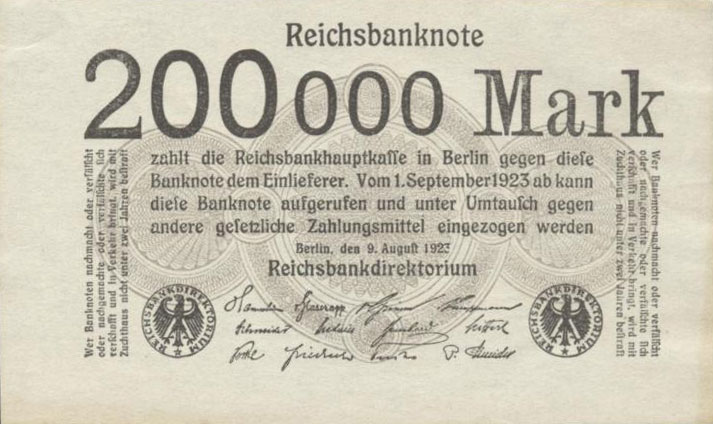 Front of Germany p100: 200000 Mark from 1923
