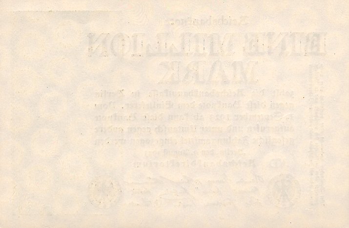 Back of Germany p102b: 1000000 Mark from 1923