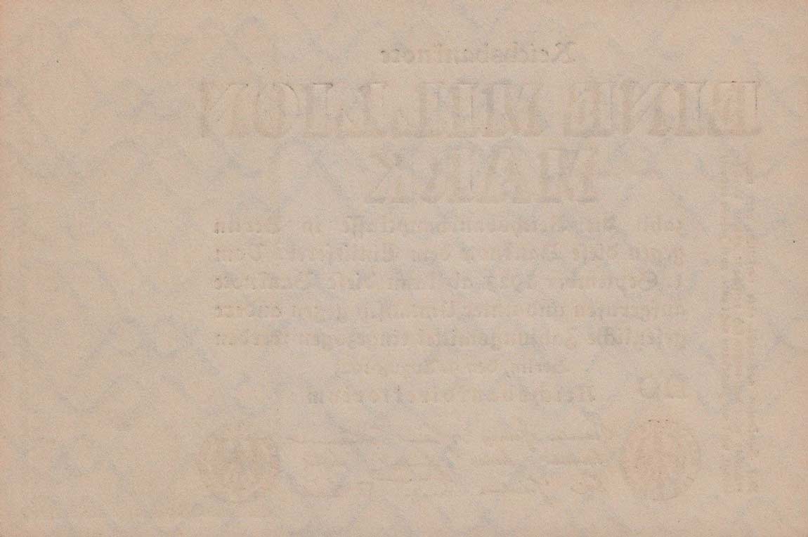 Back of Germany p102c: 1000000 Mark from 1923