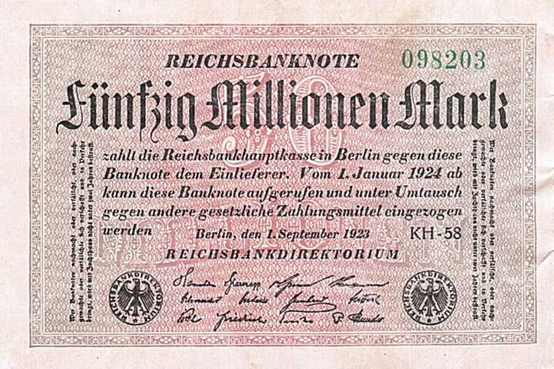 Front of Germany p109a: 50000000 Mark from 1923