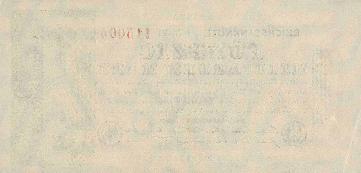 Back of Germany p120a: 50000000000 Mark from 1923