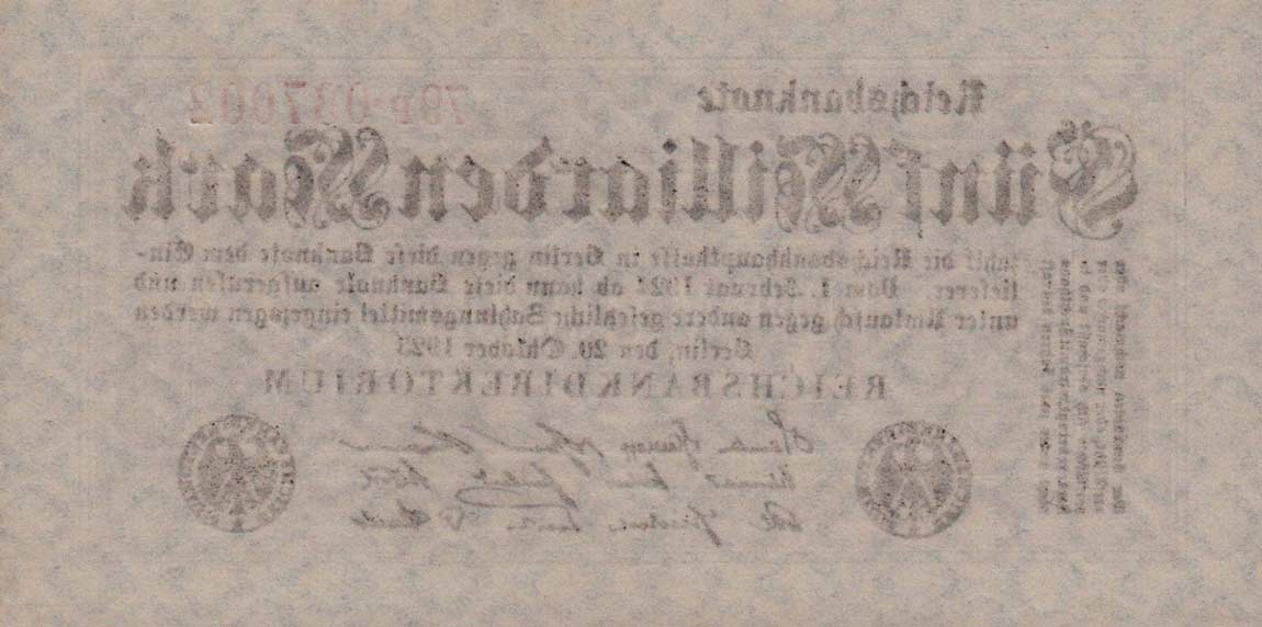 Back of Germany p123a: 5000000000 Mark from 1923
