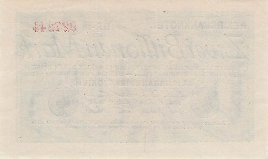 Back of Germany p135a: 2000000000000 Mark from 1923