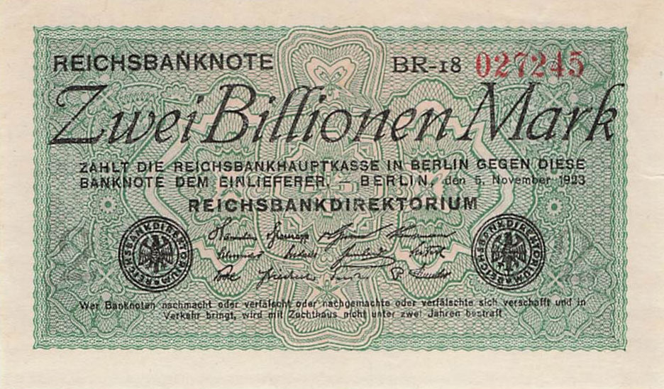 Front of Germany p135a: 2000000000000 Mark from 1923