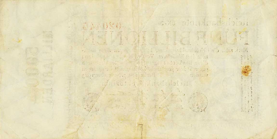 Back of Germany p136c: 5000000000000 Mark from 1923