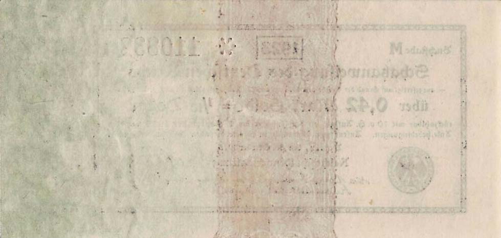 Back of Germany p152: 0.42 Goldmark from 1923