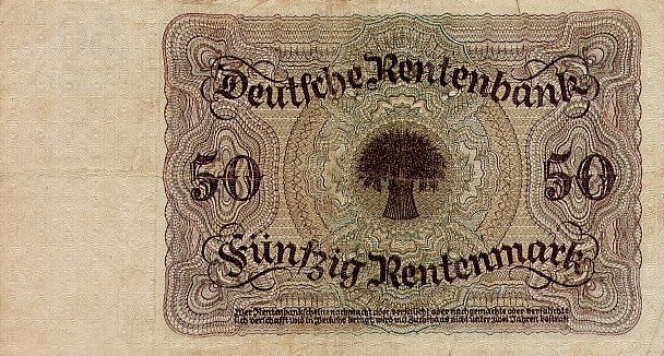 Back of Germany p171: 50 Rentenmark from 1925