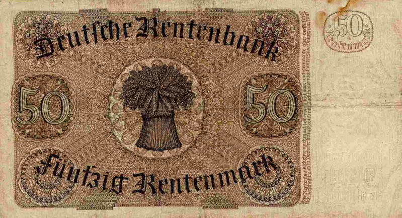 Back of Germany p172: 50 Rentenmark from 1934