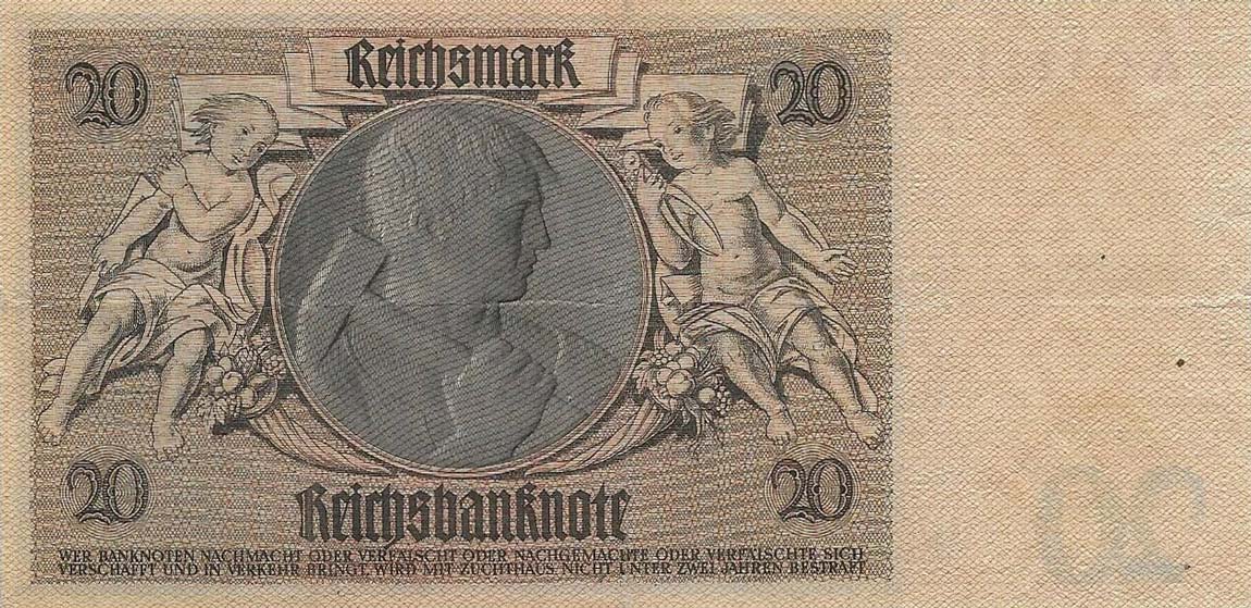 Back of Germany p181b: 20 Reichsmark from 1945