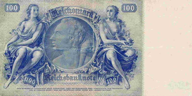 Back of Germany p183a: 100 Reichsmark from 1935