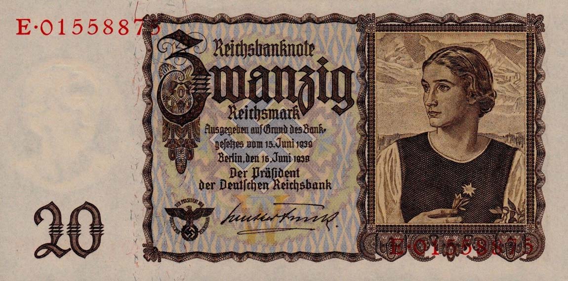 Front of Germany p185: 20 Reichsmark from 1939