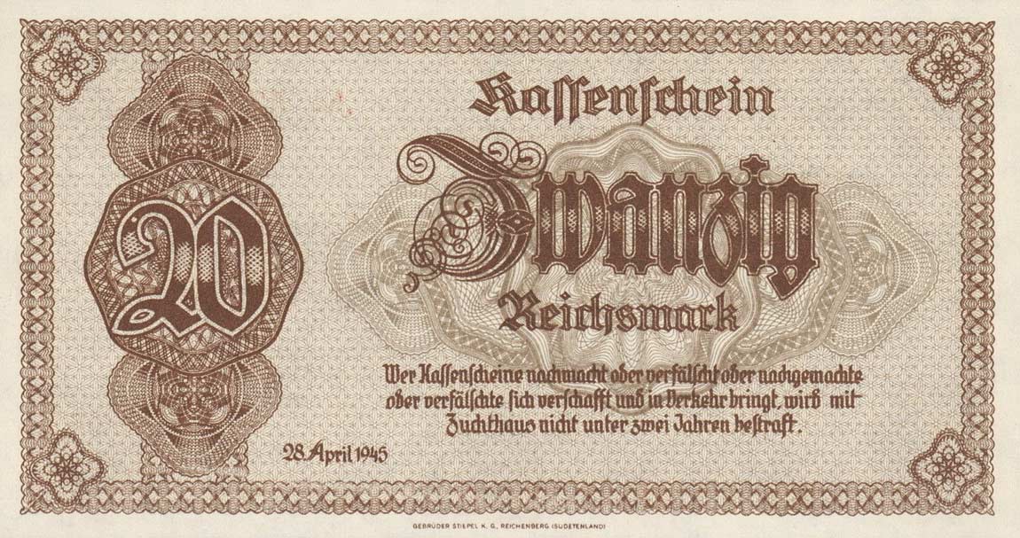 Back of Germany p187: 20 Reichsmark from 1945
