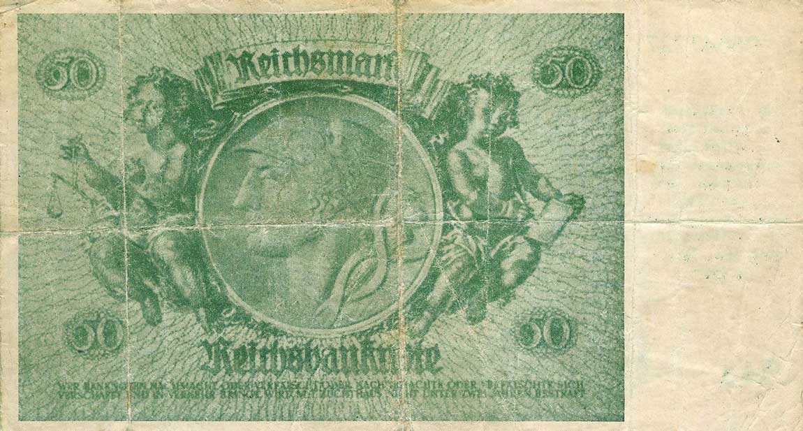 Back of Germany p189a: 50 Reichsmark from 1945