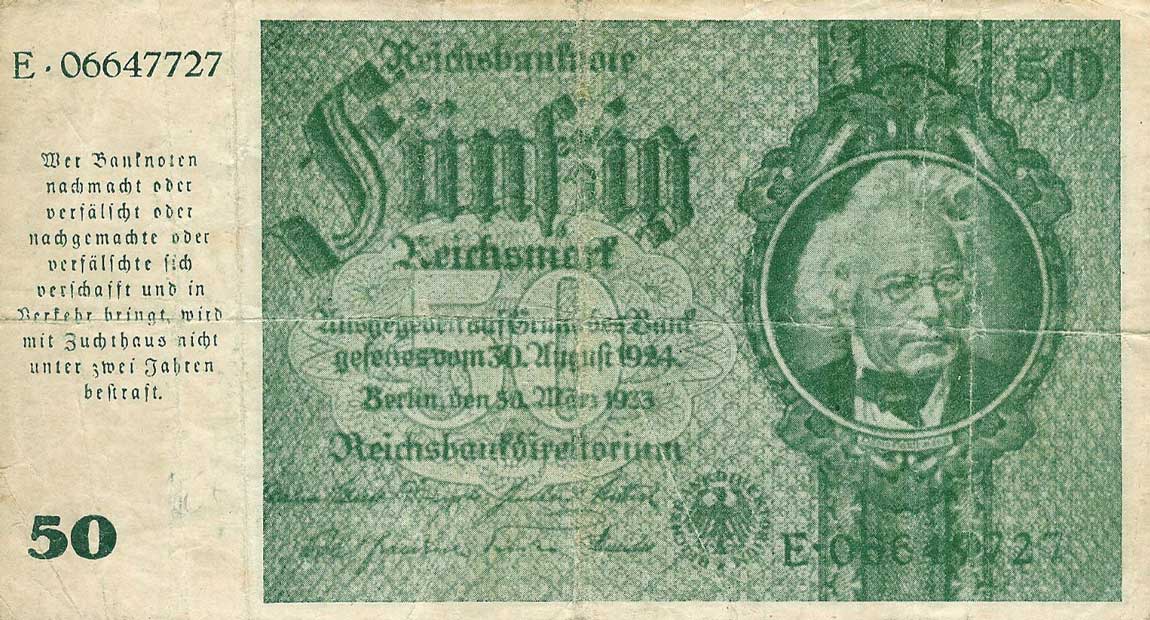 Front of Germany p189a: 50 Reichsmark from 1945