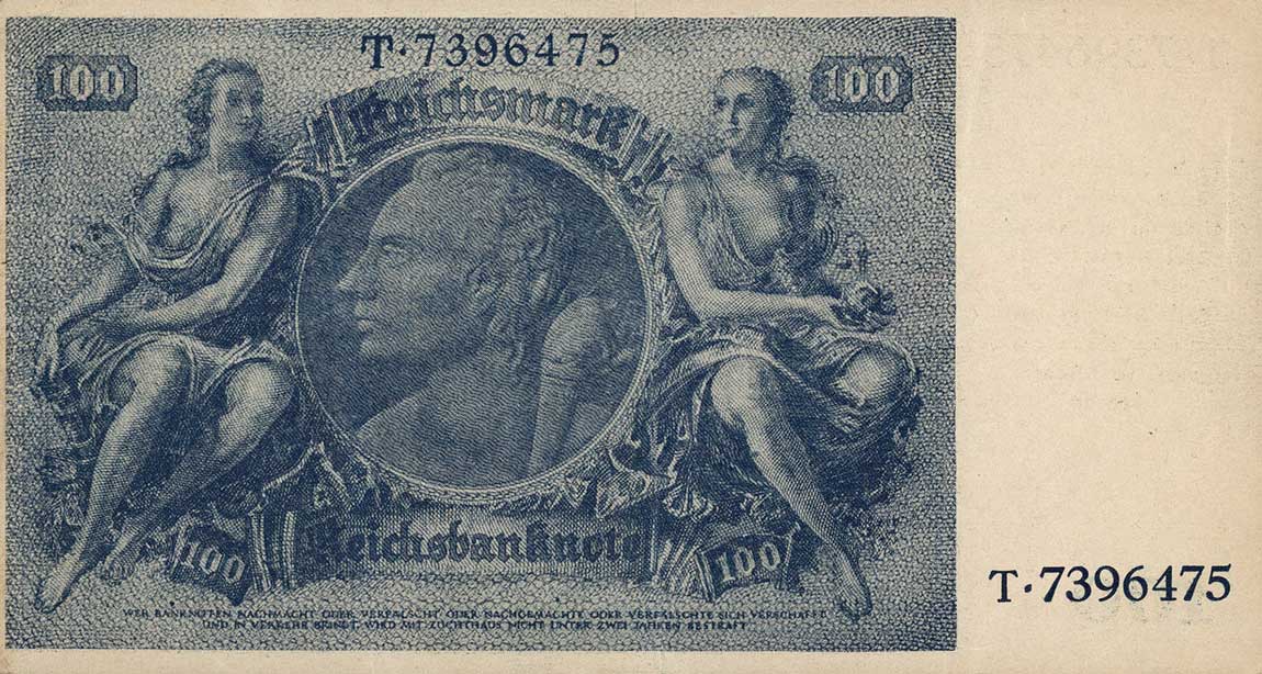 Back of Germany p190a: 100 Reichsmark from 1945
