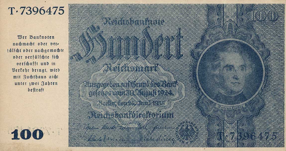 Front of Germany p190a: 100 Reichsmark from 1945