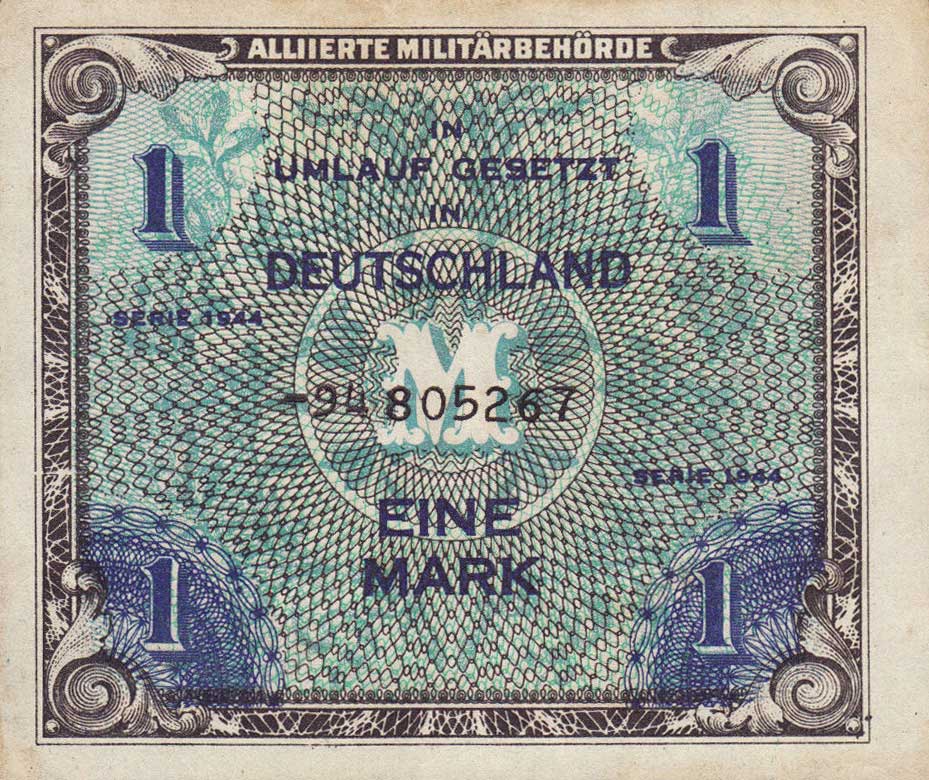 Front of Germany p192d: 1 Mark from 1944