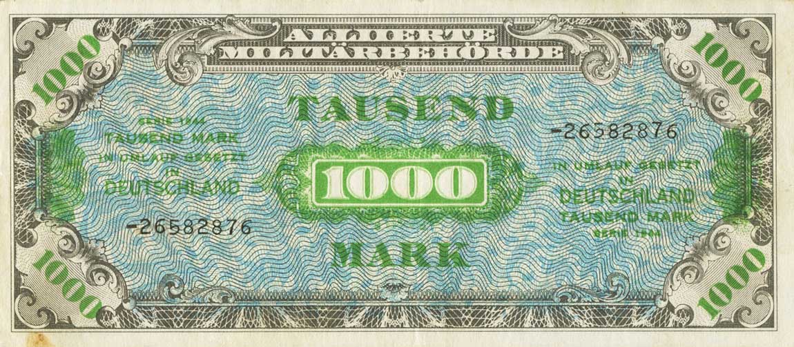 Front of Germany p198c: 1000 Mark from 1944