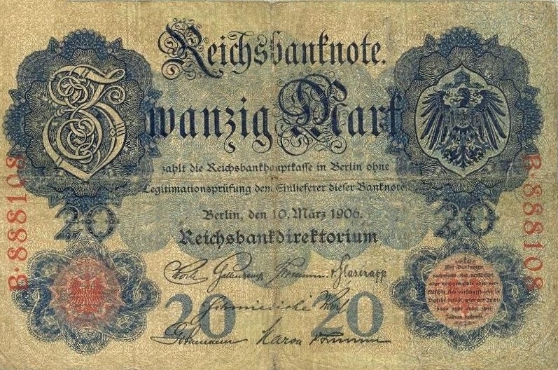 Front of Germany p25a: 20 Mark from 1906