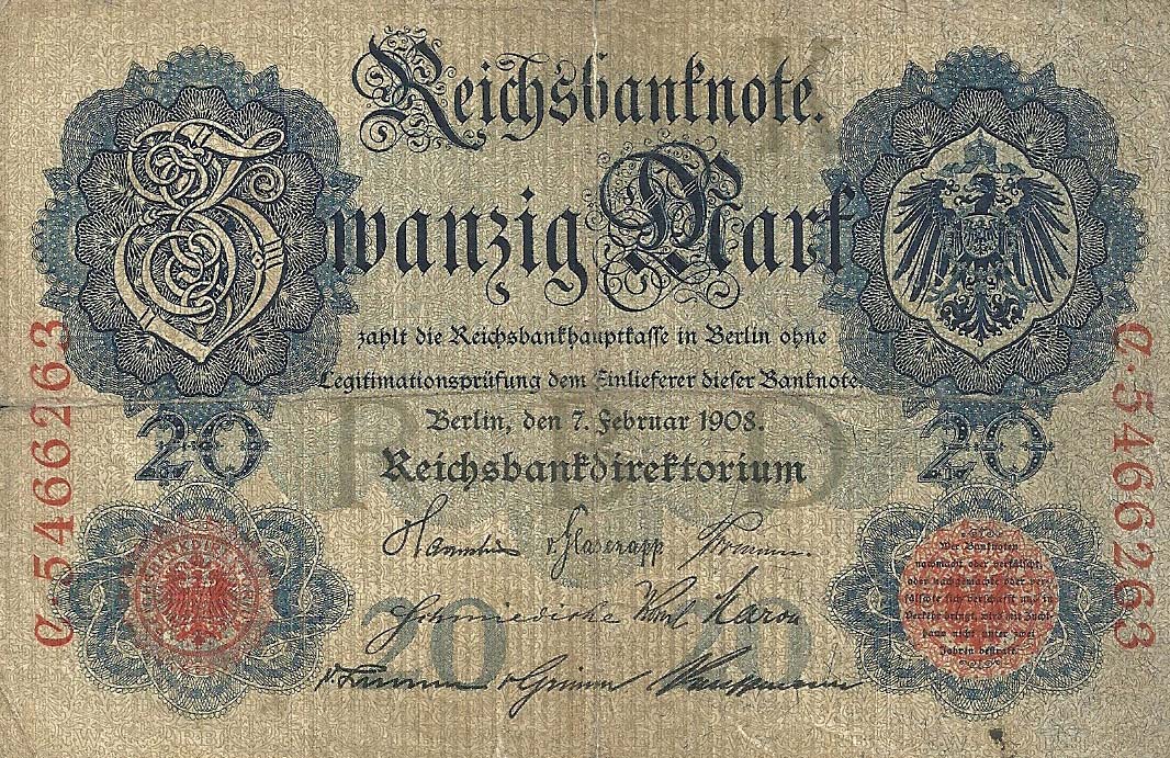 Front of Germany p31: 20 Mark from 1908